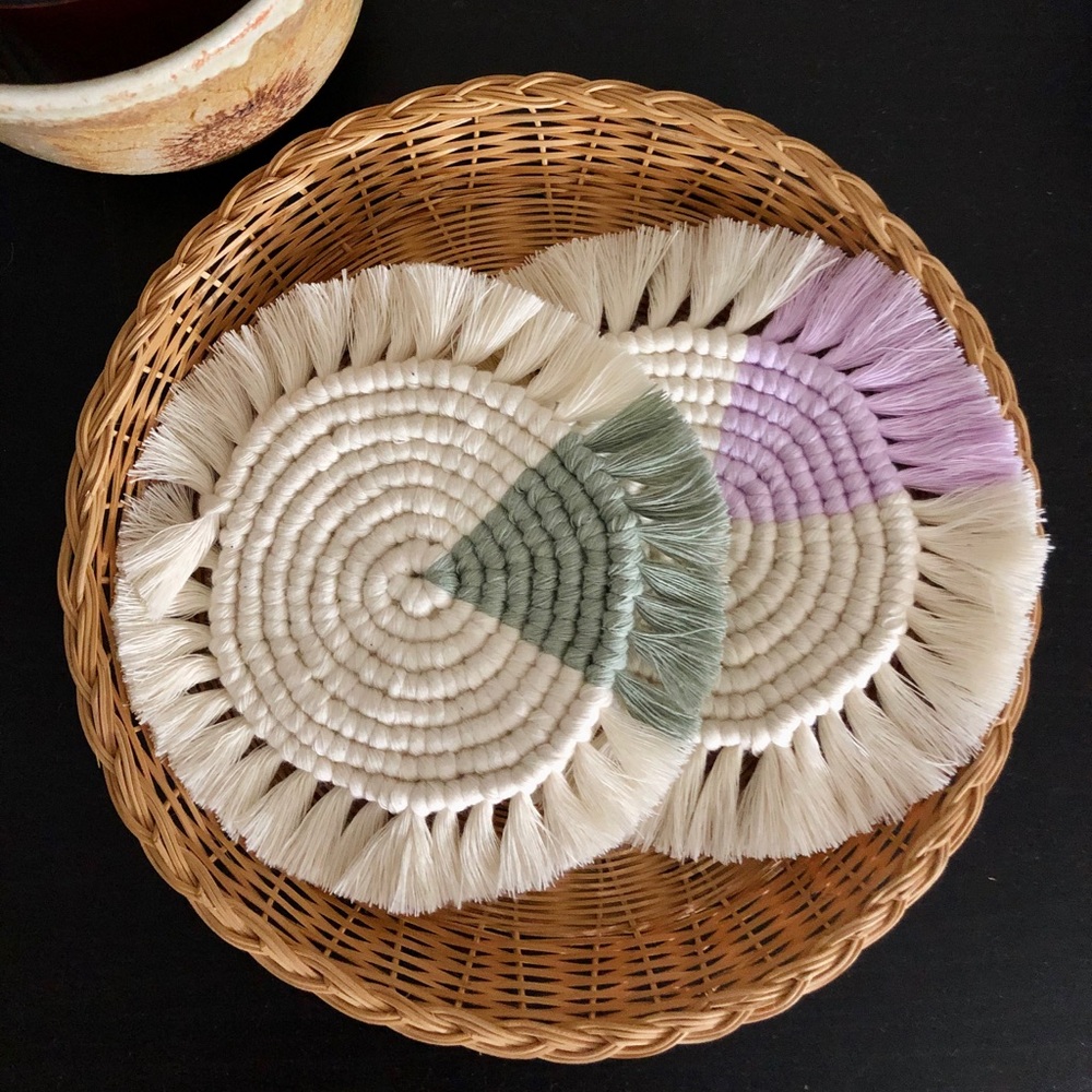 ✨HANDMADE✨ 2 macrame coasters - Picture 2 of 5